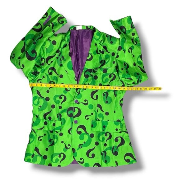 The Riddler Batman Question Mark Suit 3 Piece Costume Set Unisex Men’s Large - Picture 6 of 16